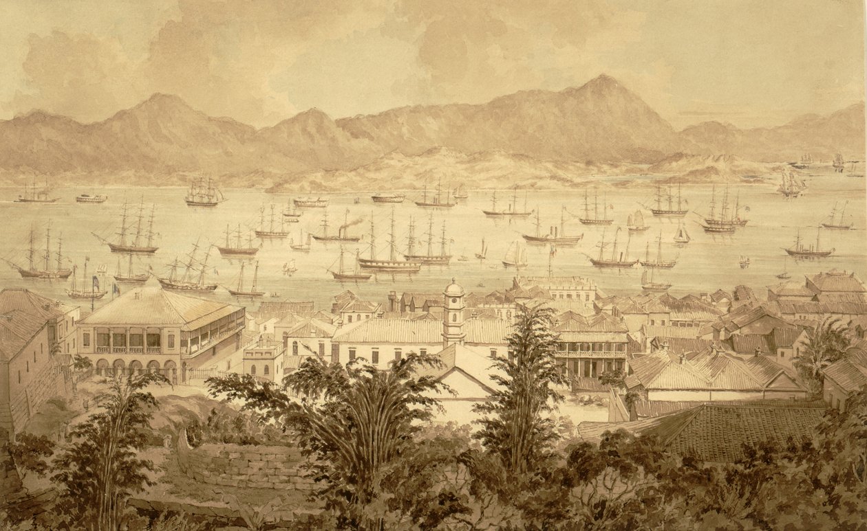 Hong Kong havn, 1860-70 av Marciano Antonio Baptista