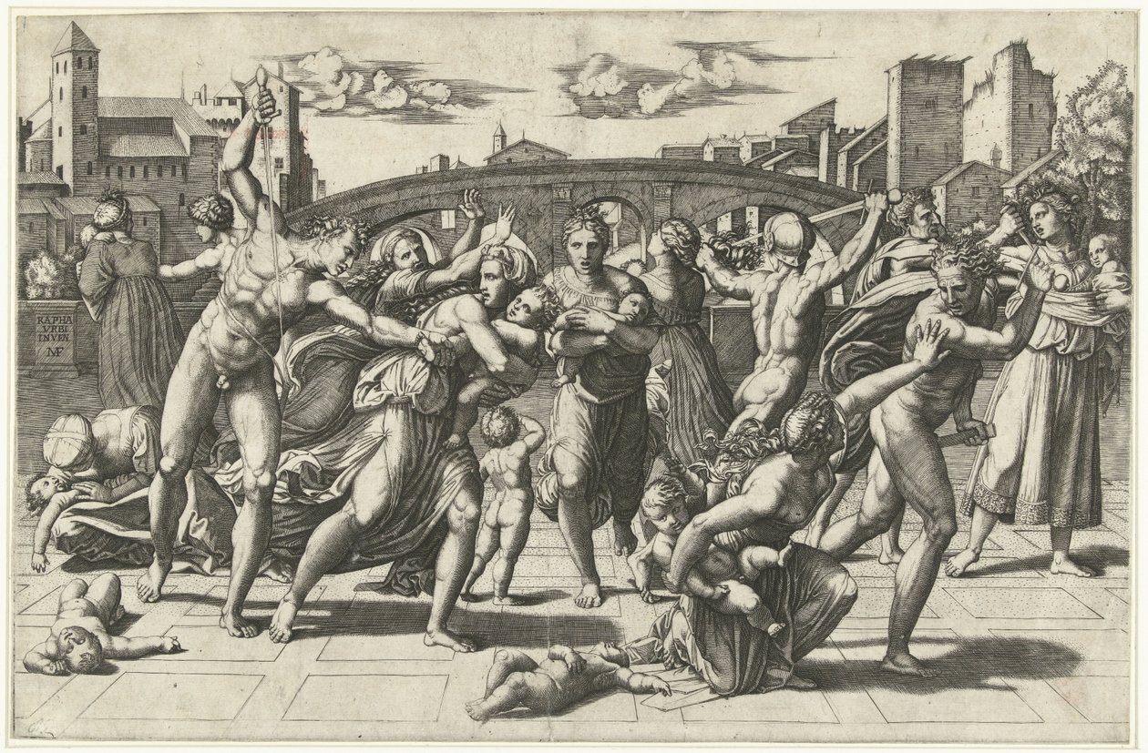 Barnedrap i Betlehem av Marco Dente (possibly)