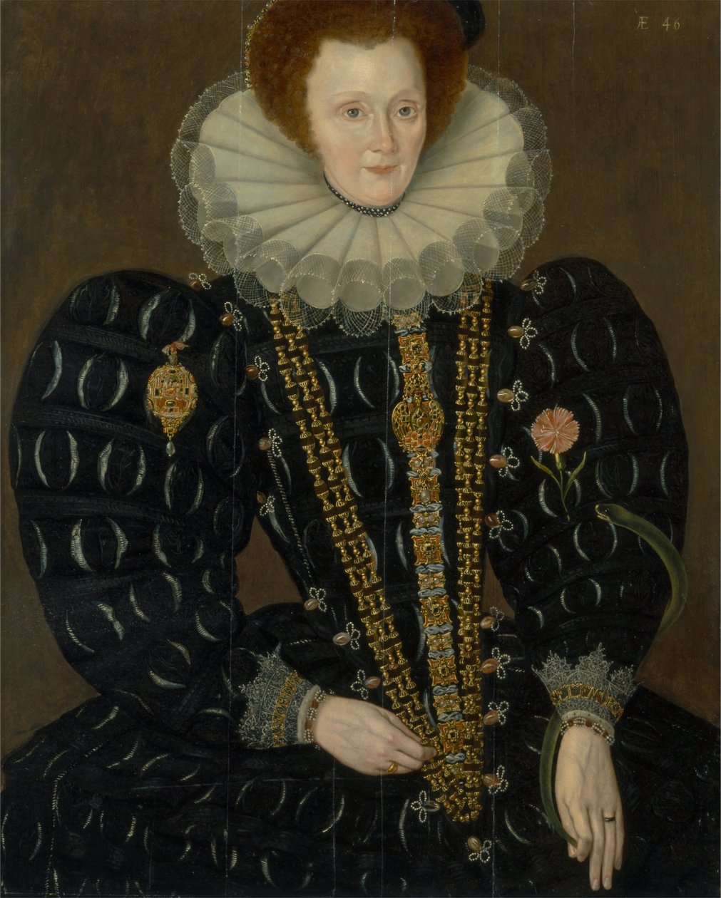 En kvinne kalt Lady Elizabeth Knightley av Marcus Garret Gheeraerts the Younger