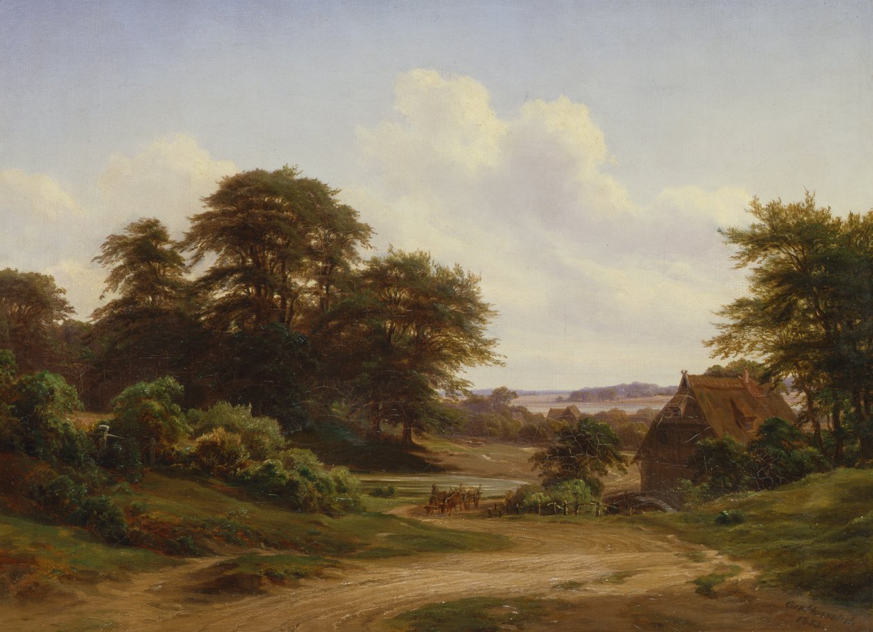 Gammel vannmølle i Reinbek, 1853 av Marcus Johann Haeselich