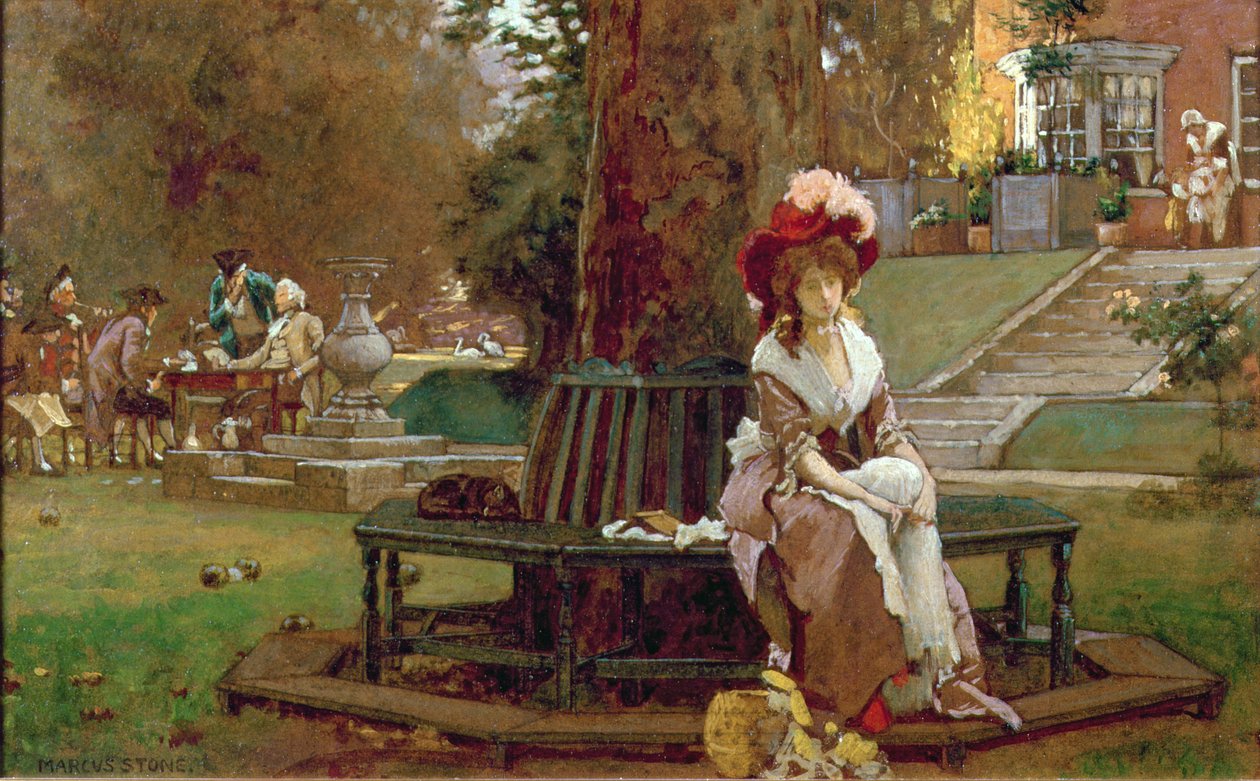 The Gambler's Wife, ca. 1885 (olje på papir) av Marcus Stone