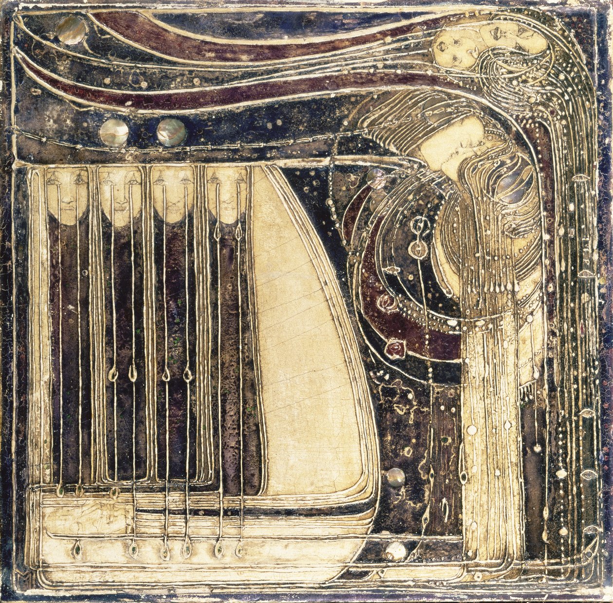 The Opera of the Sea, ca. 1902 (innlagt gesso-panel) av Margaret MacDonald Mackintosh