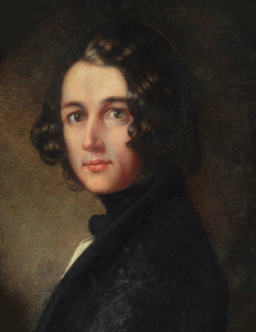 Portrett av Charles Dickens Detail, 1843. av Margaret Gillies