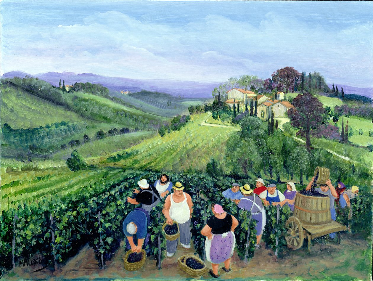 Chianti Landscape (olje på lerret) av Margaret Loxton