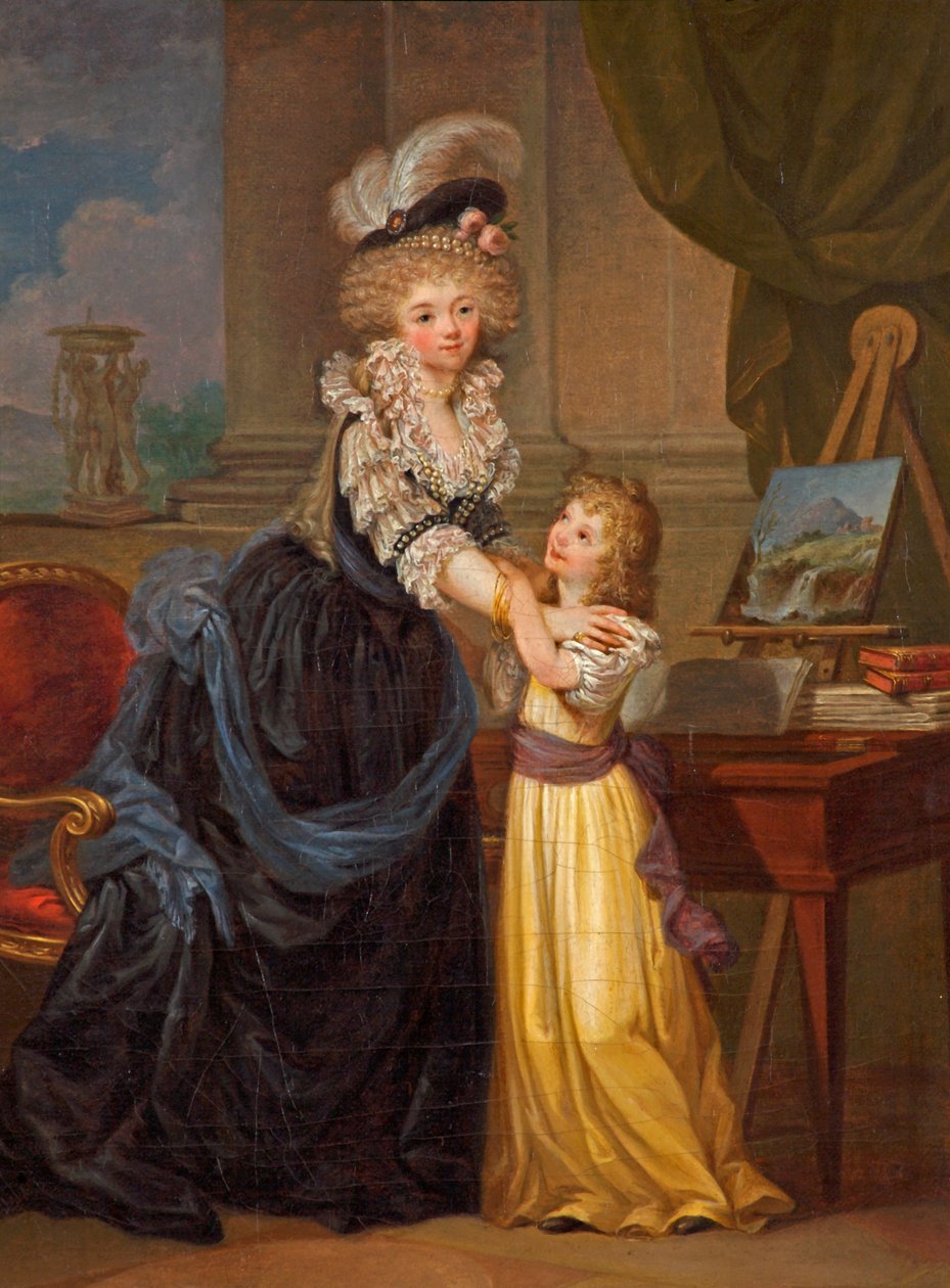 En ung dame og en liten pike, ca. 1785 av Marguerite Gerard