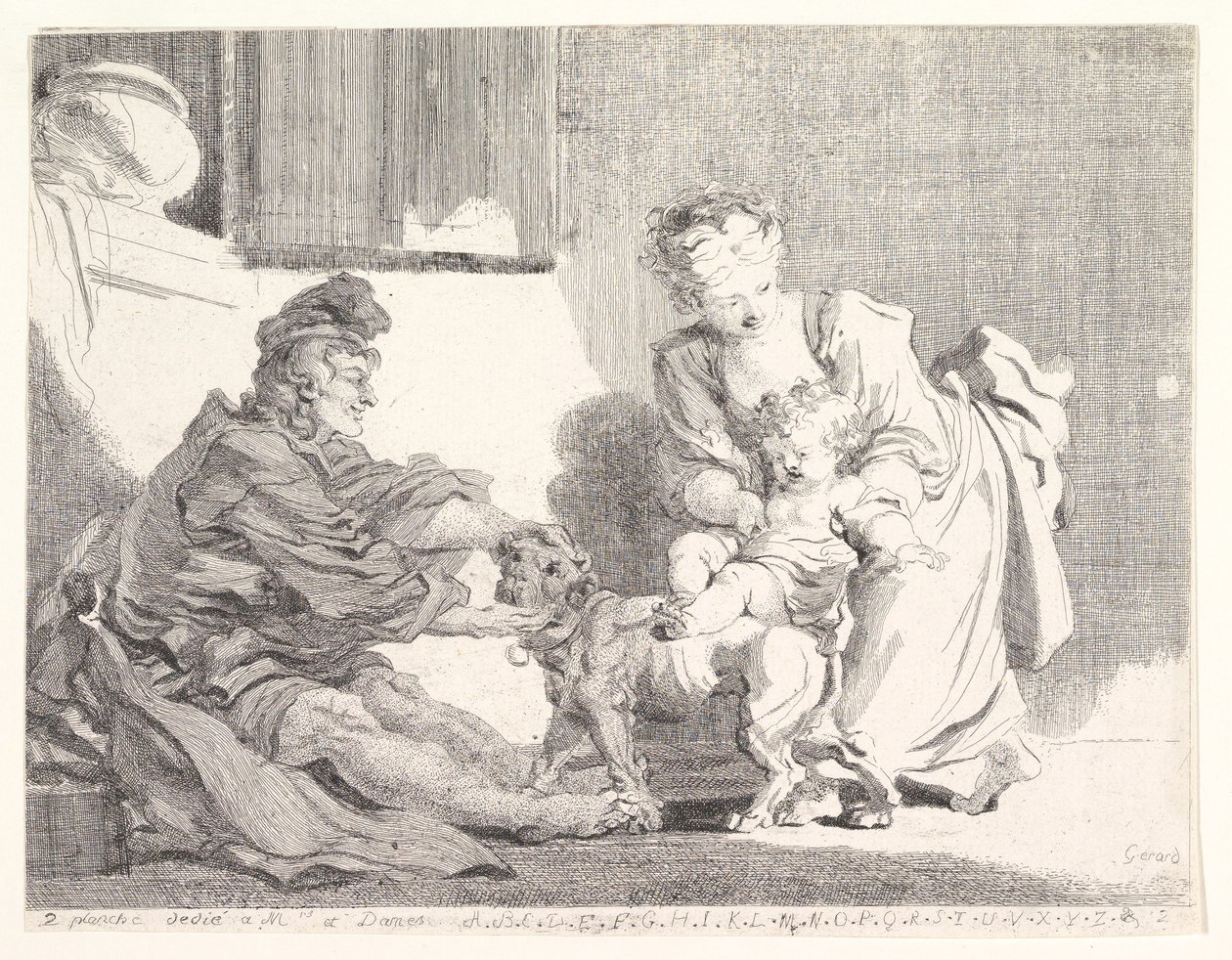 The Child and the Bulldog, 1778. av Marguerite Gerard