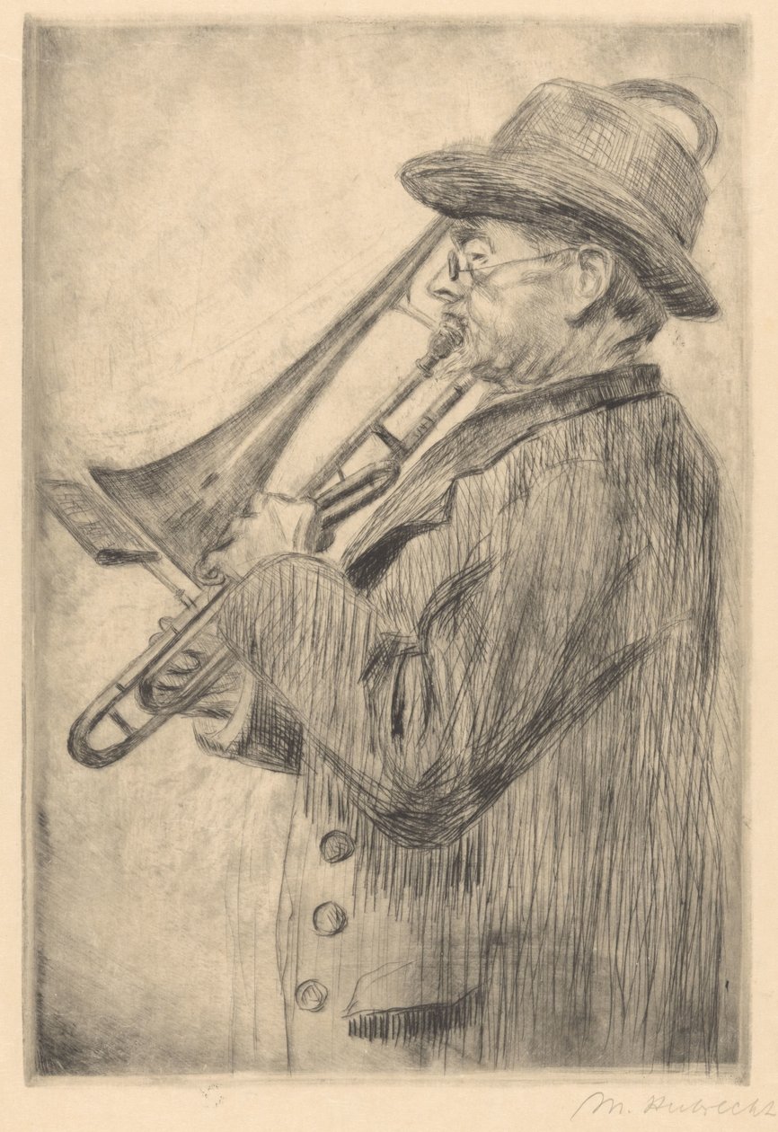 Trombonist av Maria Hubrecht (signed by artist)