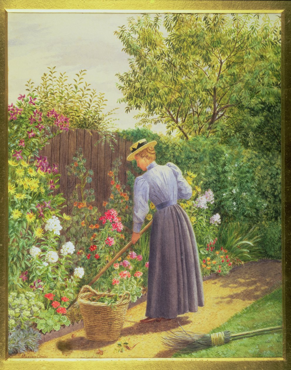 Lady hagearbeid i en urteaktig kant av Marian Emma Chase