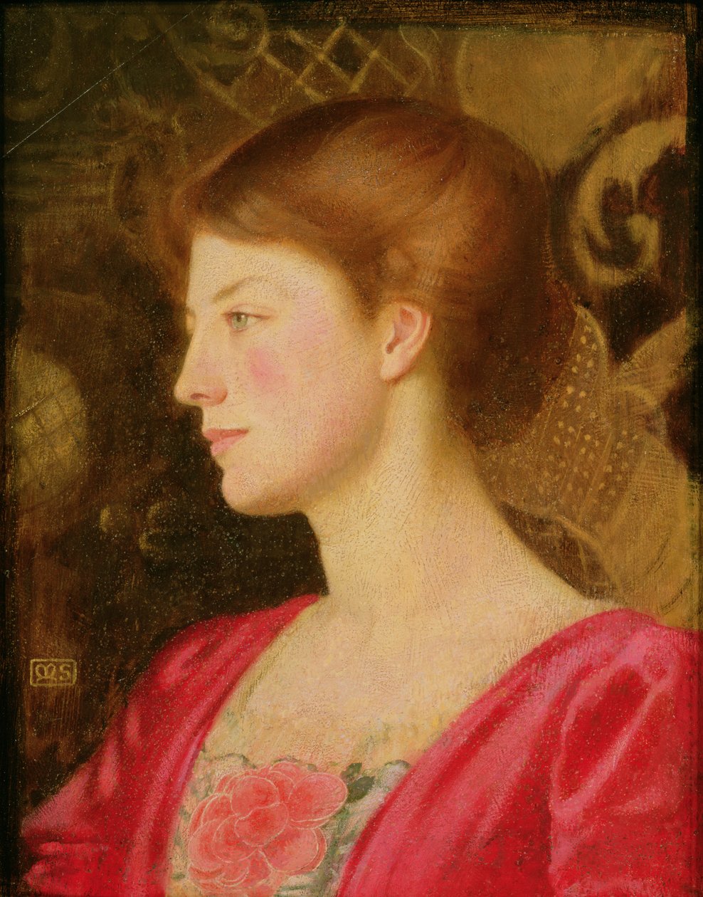 Portrett av Lady Irene Stokes (nee Ionides) ca. 1908 av Marianne Stokes