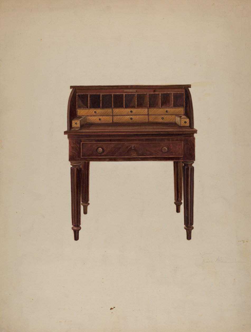 Skrivebord, c. 1940. av Marie Alain
