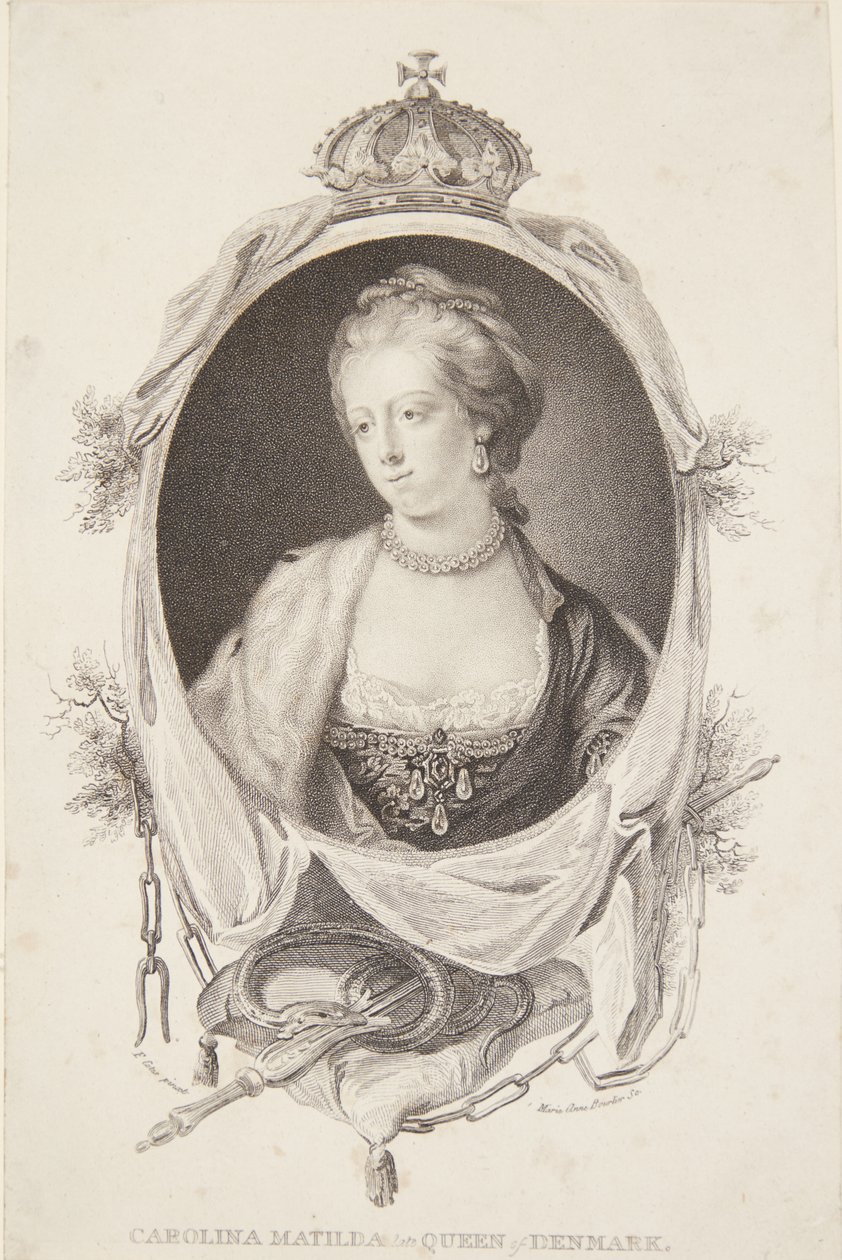 Portrett av Caroline Mathilde av Marie Anne Bourlier