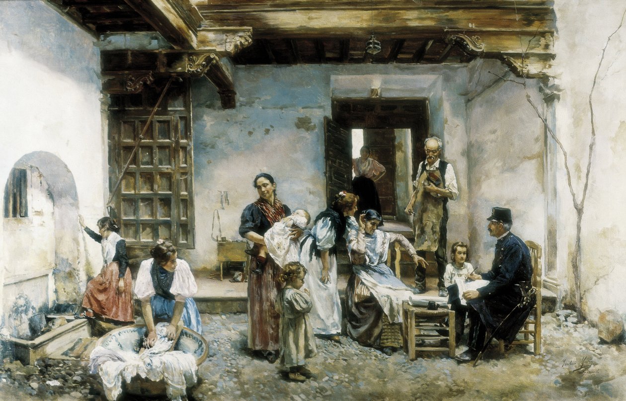 Folketellingen (olje på lerret) av Marin Isidoro Gares