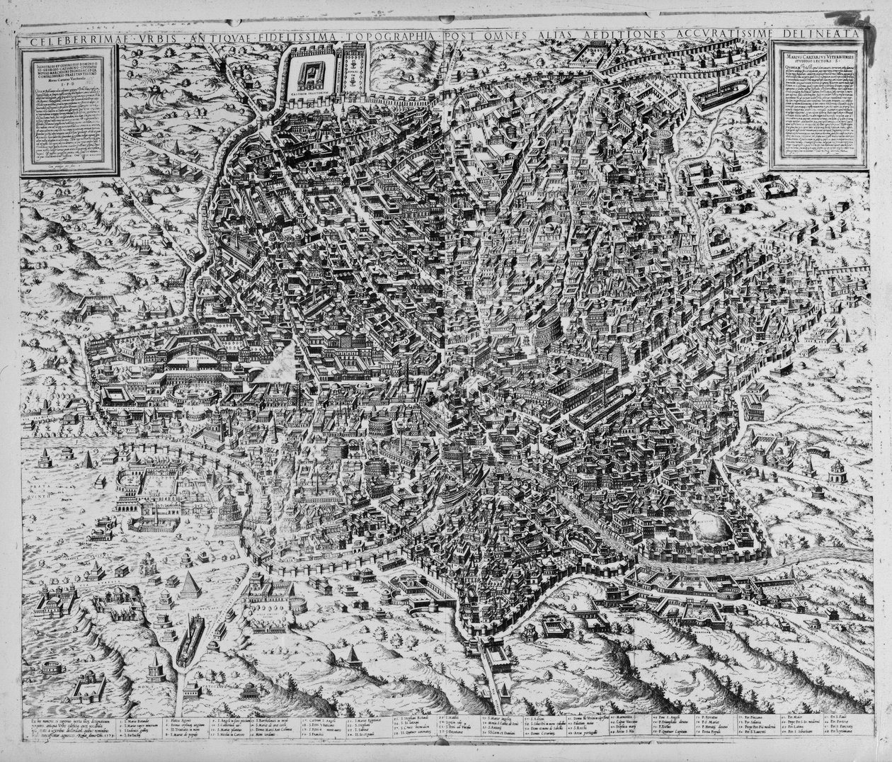 Kart over Roma, 1579 av Mario Cartaro