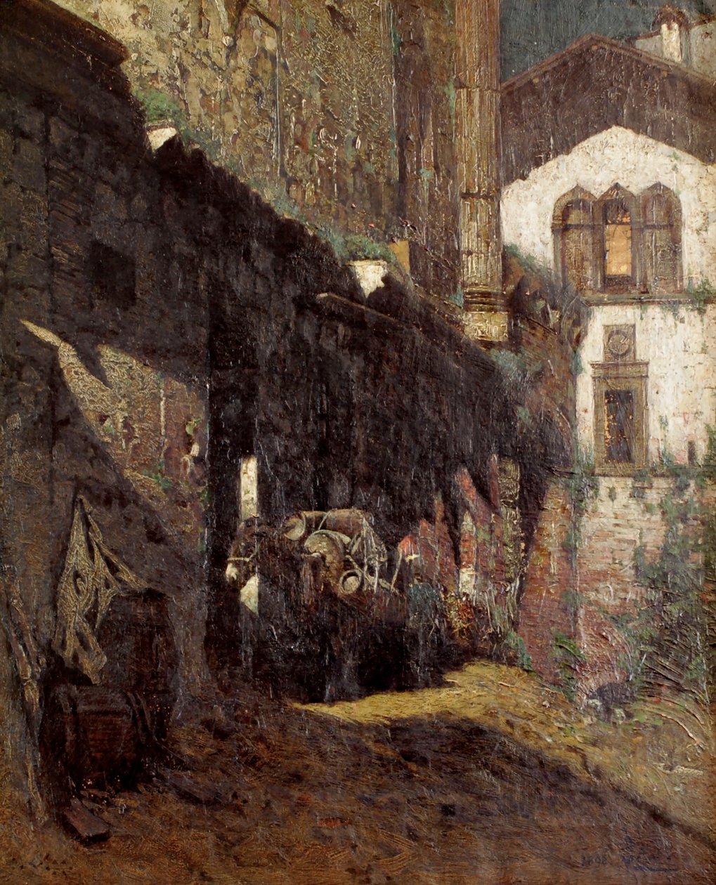 De fuktige og knuste restene av Temple of Apollo i Terracina av Mario de Maria
