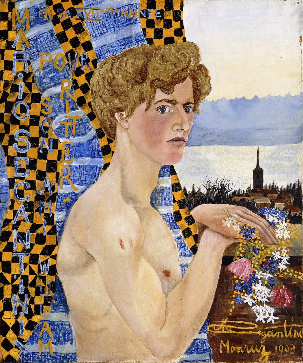 Selvportrett, 1903 av Mario Segantini