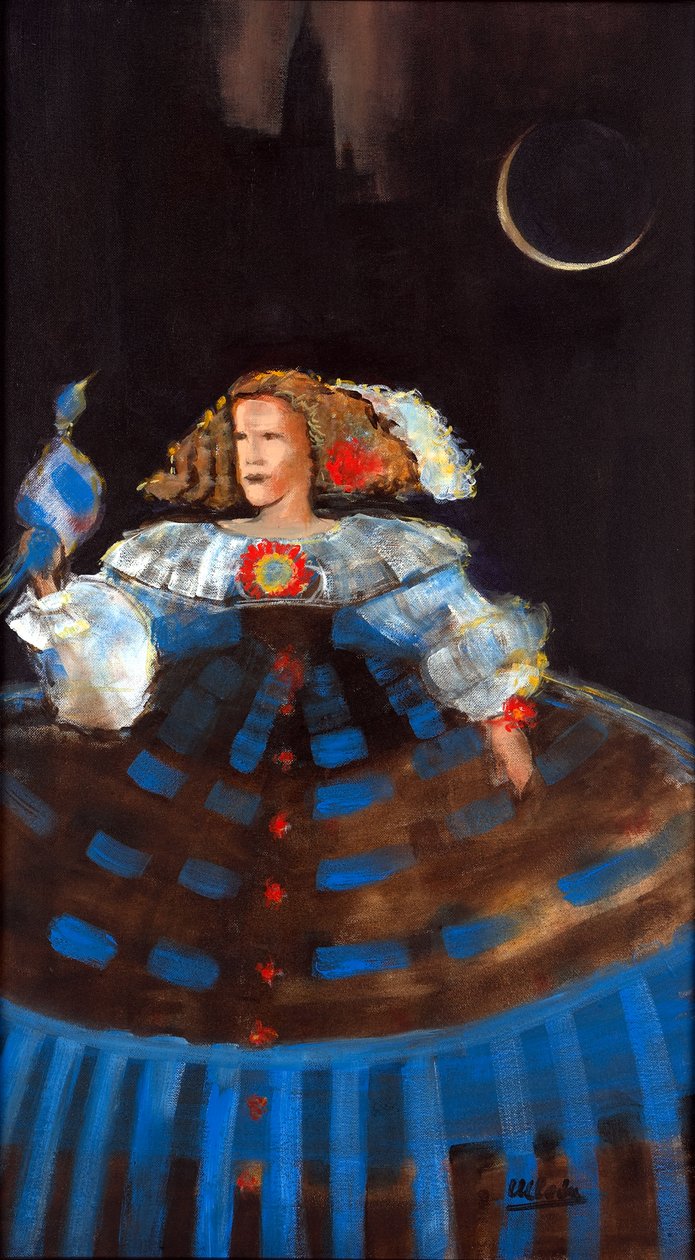 Menina og Eclipse (olje og akryl på lerret) av Marisa Leon
