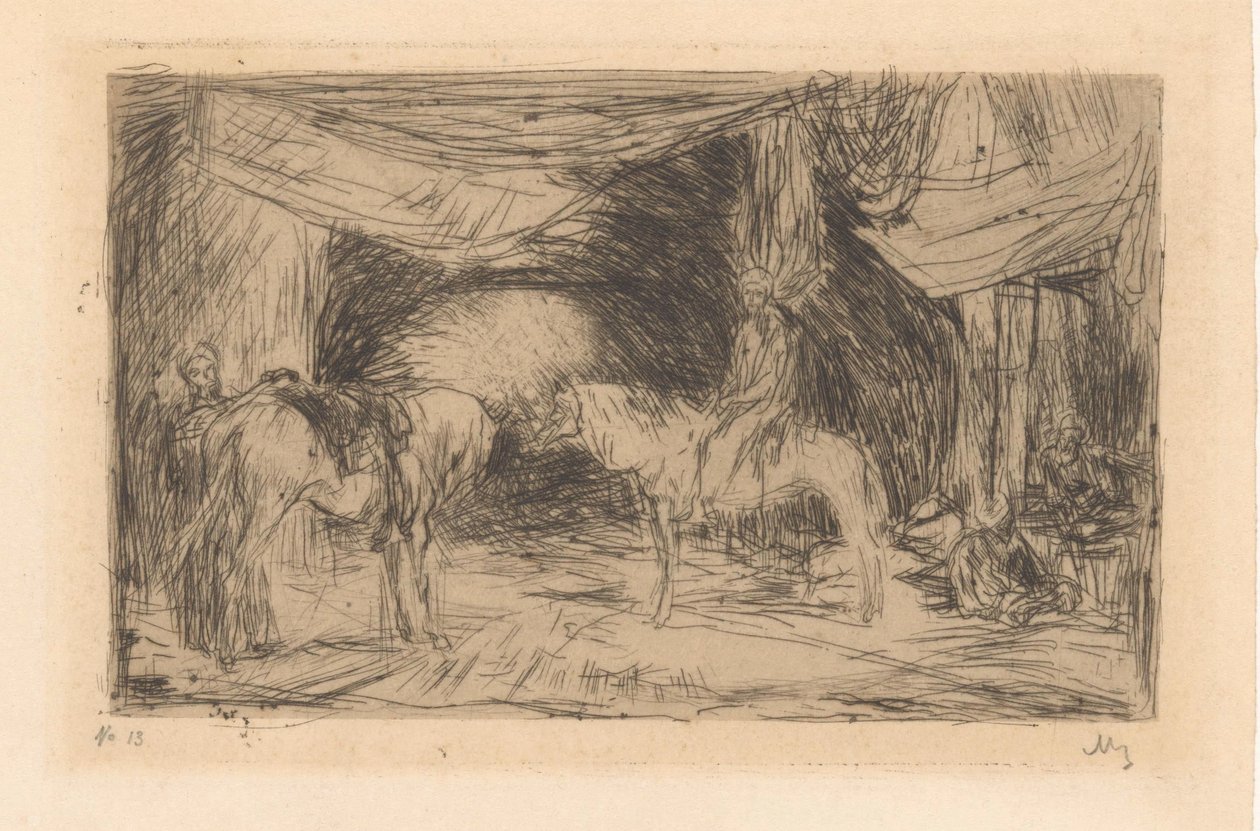 Basar i Smyrna av Marius Bauer (signed by artist)