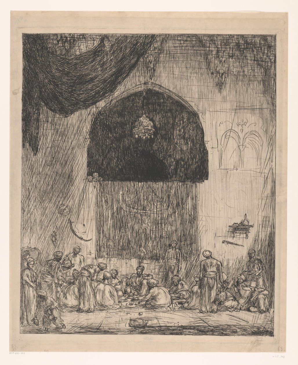 Spiser orientalske menn av Marius Bauer (signed by artist)
