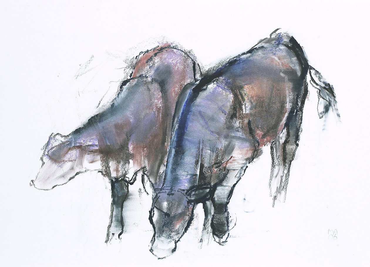 Calves, 2006 (kull und conte på papir) av Mark Adlington