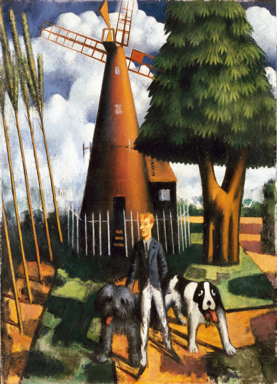 Gilbert Cannan og hans mølle, 1916 av Mark Gertler