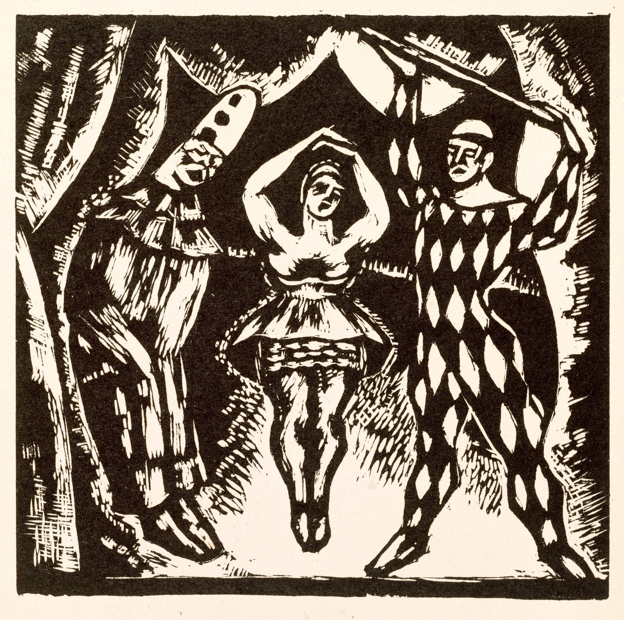 Harlequinade, tresnitt av Roger Fry av Mark Gertler