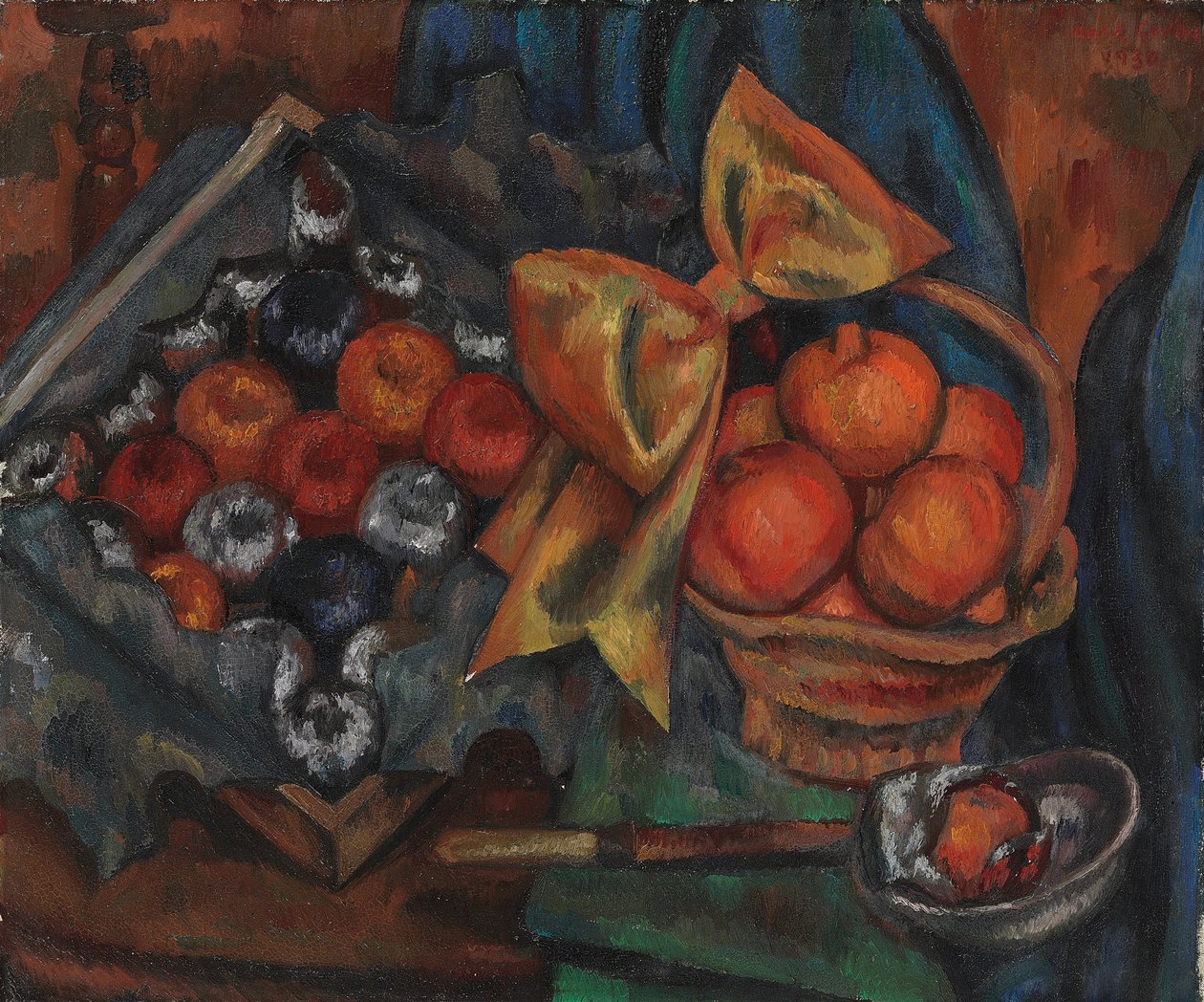 Stilleben med granatepler og frukt av Mark Gertler