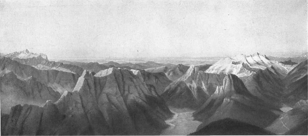 Utsikt fra Mangart til Rabelj og Kanin og til Triglav av Marko Pernhart