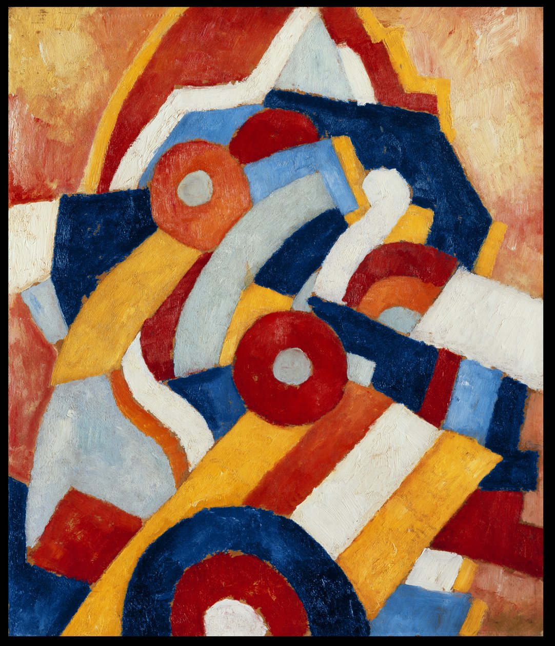 Abstraksjon, ca. 1914 (olje på papp montert på panel) av Marsden Hartley