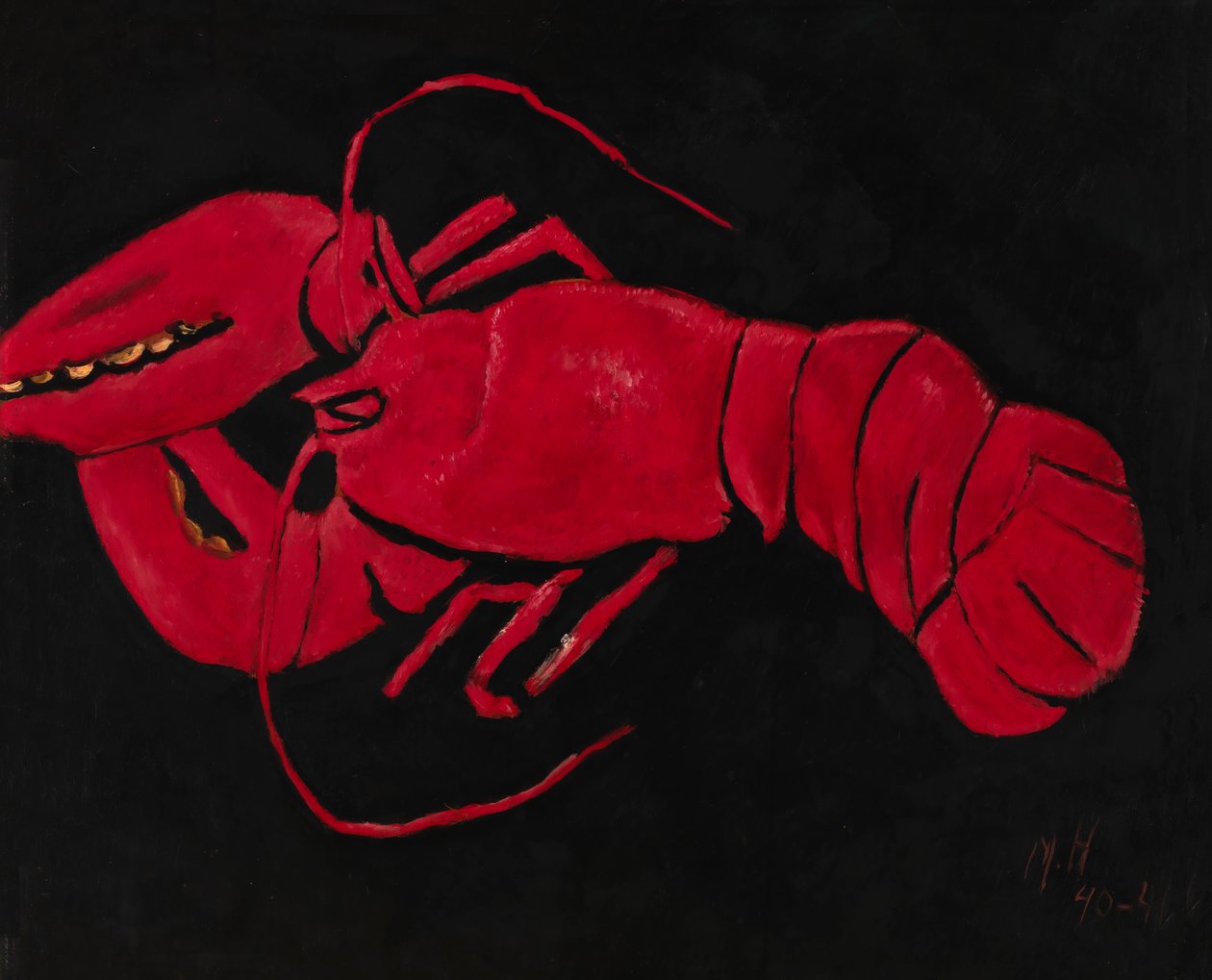Hummer på svart bakgrunn, 1940-1941. av Marsden Hartley