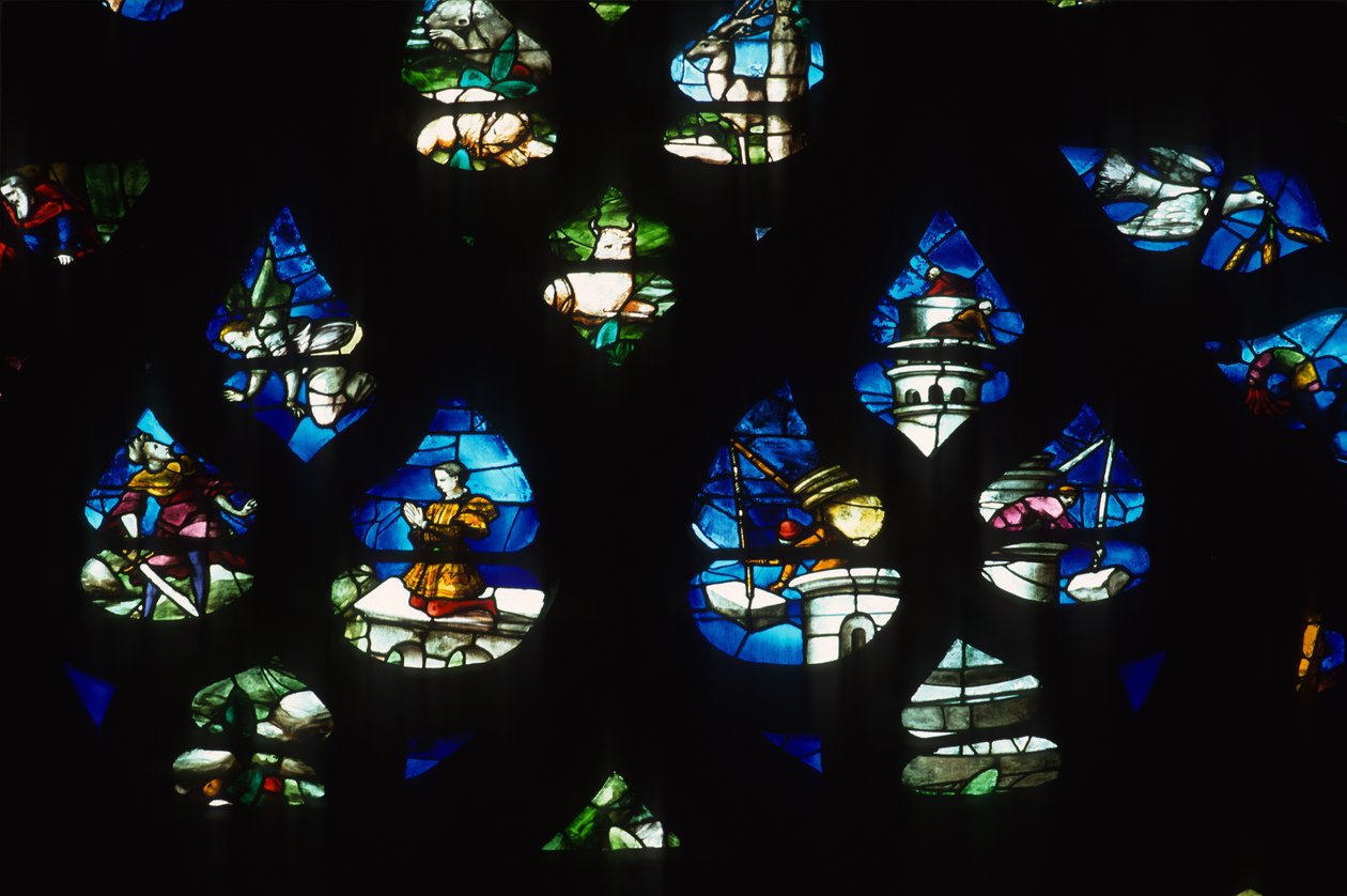 Sørrosevindu (farget glass) av Martin Chambiges