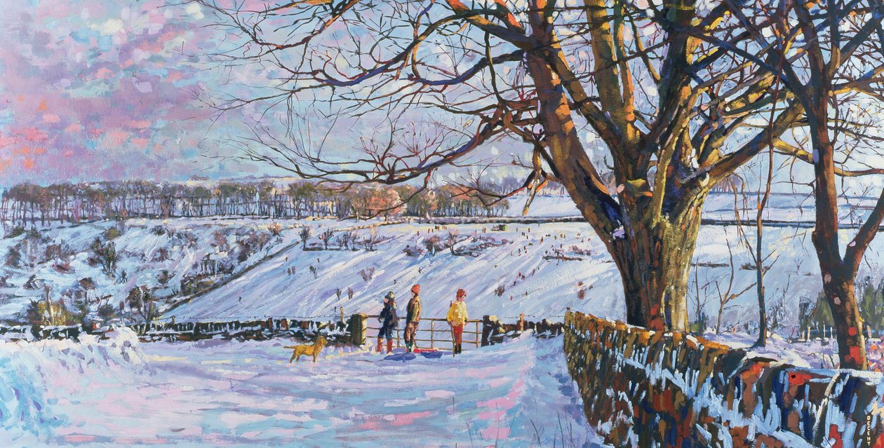 Walking the Dog, 1997 (gouache) av Martin Decent