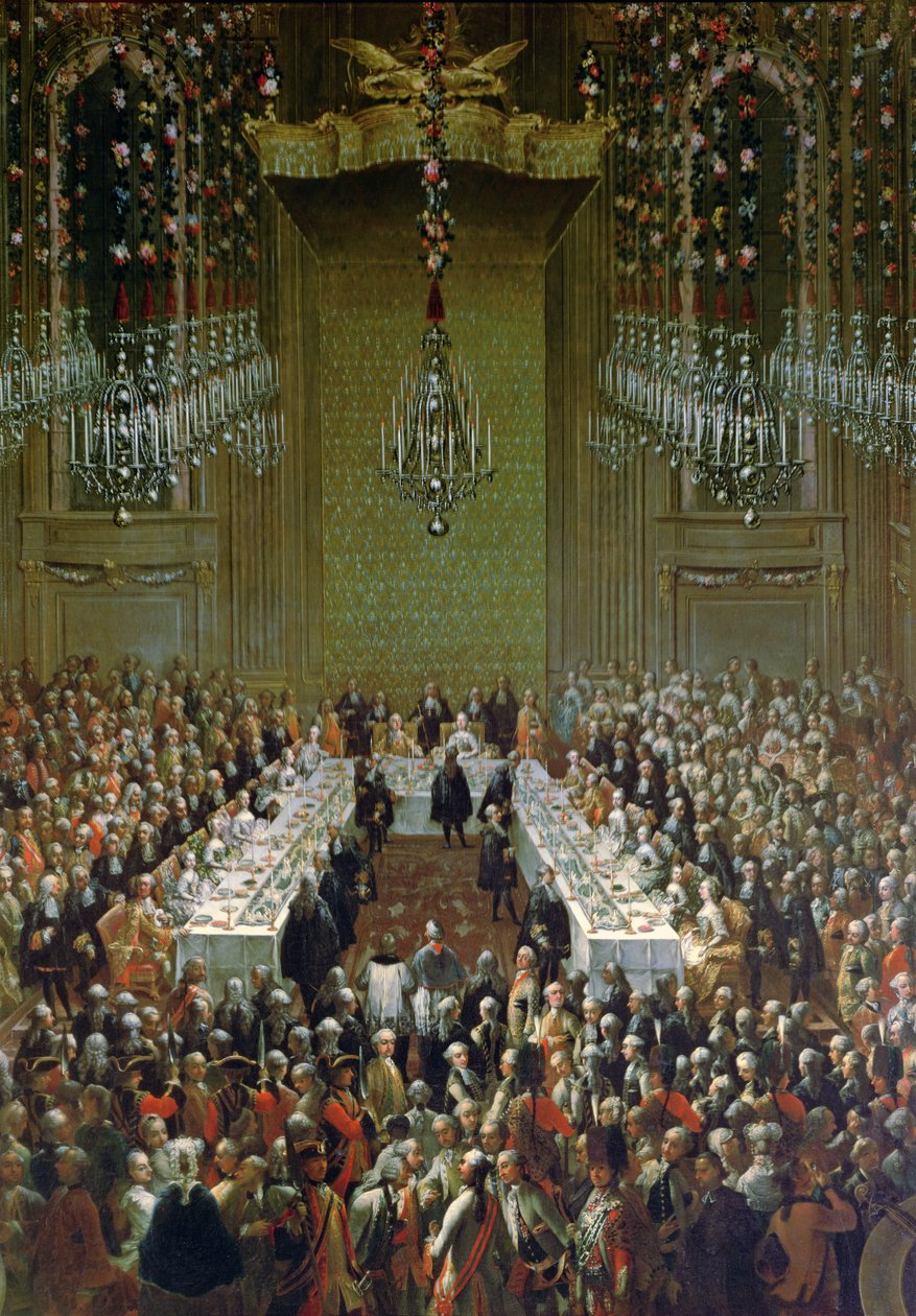 Bankett i Redoutensaal, Wien, 1760 (detalj av 66717) av Martin II Mytens or Meytens
