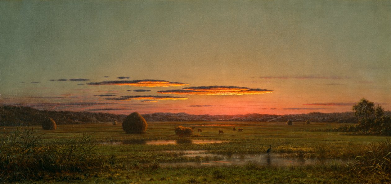 Solnedgang, ca. 1880 av Martin Johnson Heade