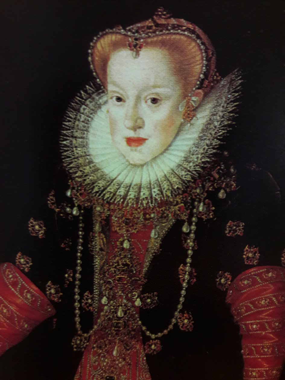 Portrett i full lengde av Anne av Østerrike (1573-1598) (detalj) av Martin Kober