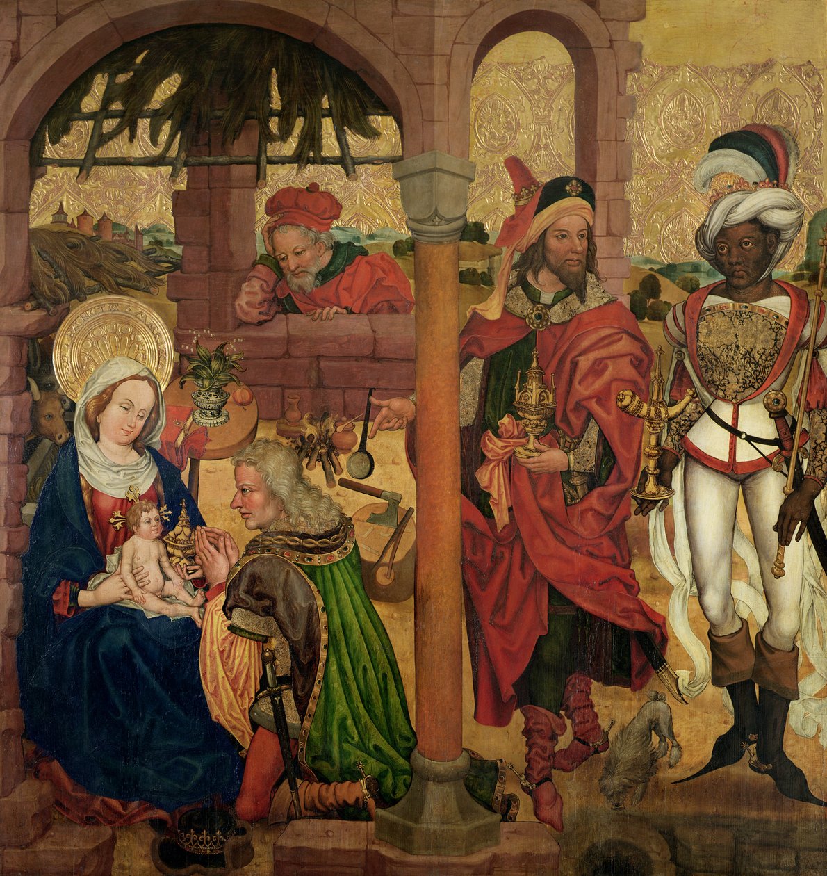 Tilbedelse av magi, ca. 1475 av Martin Schongauer