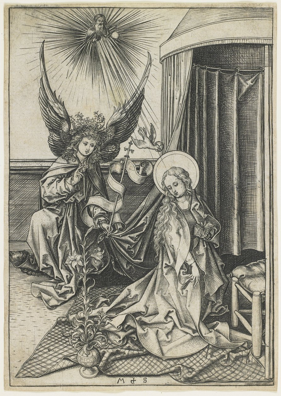 Bebudelsen, ca. 1480 av Martin Schongauer