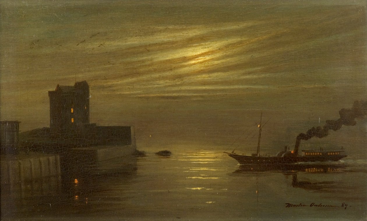 Broughty Castle - Moonlight Scene av Martin  Anderson