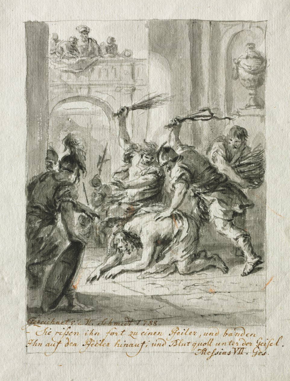 Flageleringen, 1788. av Martin Johann Schmidt