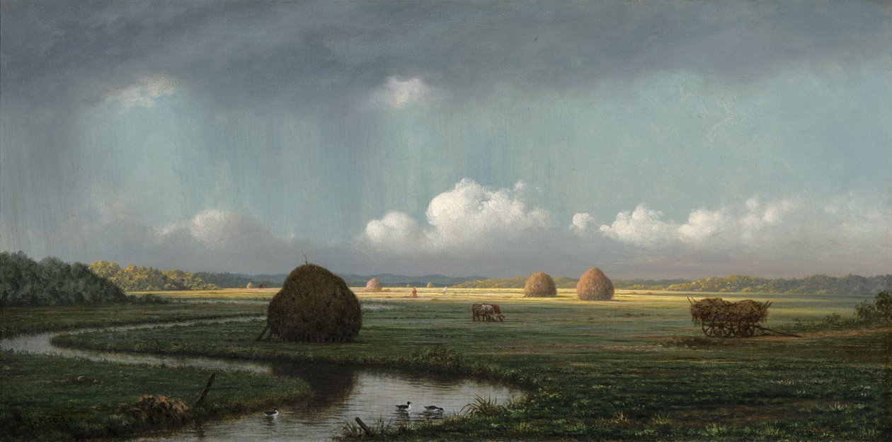 Sudden Shower, Newbury Marshes, 1865-75 av Martin Johnson Heade
