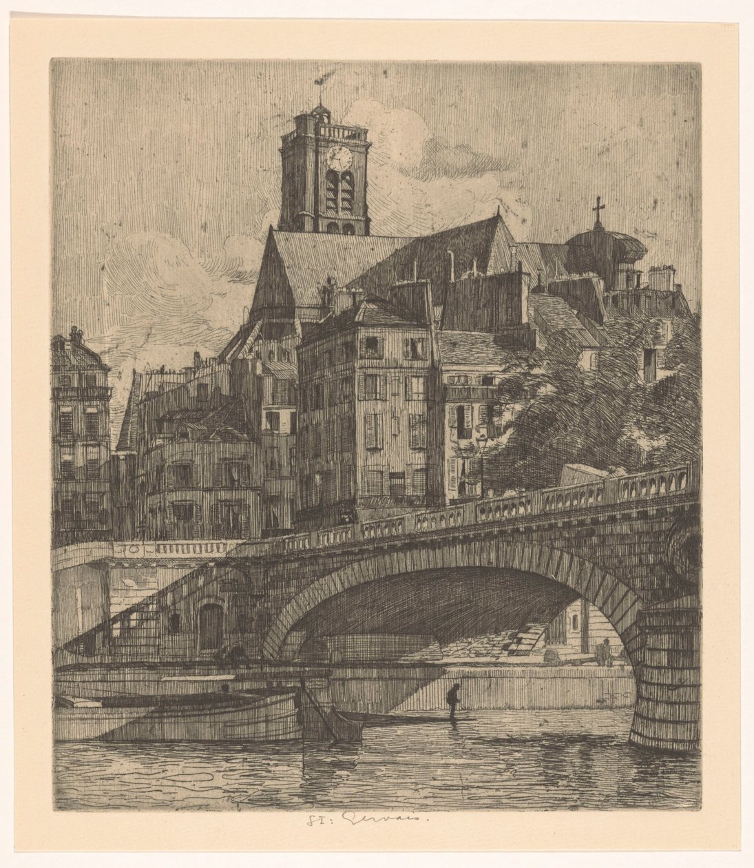 Utsikt over Saint-Gervais i Paris av Martin Monnickendam