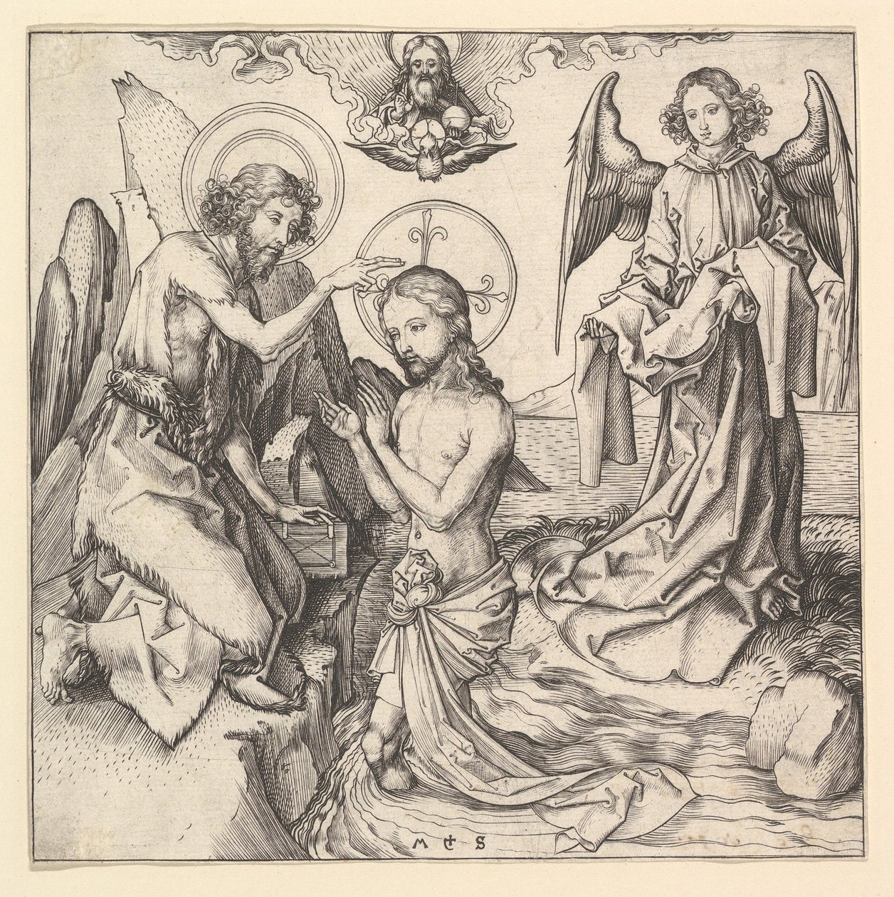 Kristi dåp, ca. 1470-1474. av Martin Schongauer