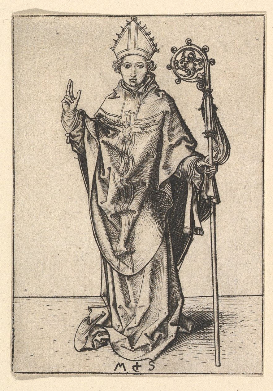 Biskop Saint, ca. 1435-1491. av Martin Schongauer