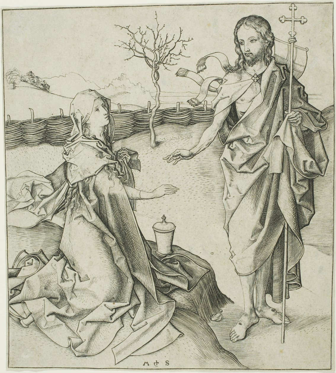 Kristus viser seg for Magdalen — Noli Me Tangere av Martin Schongauer