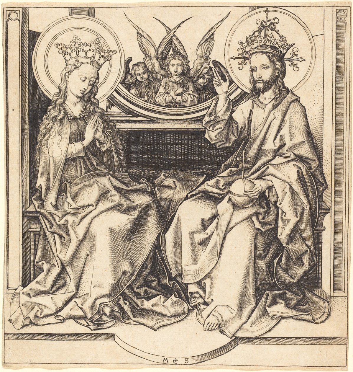 Kristus velsigner jomfruen av Martin Schongauer