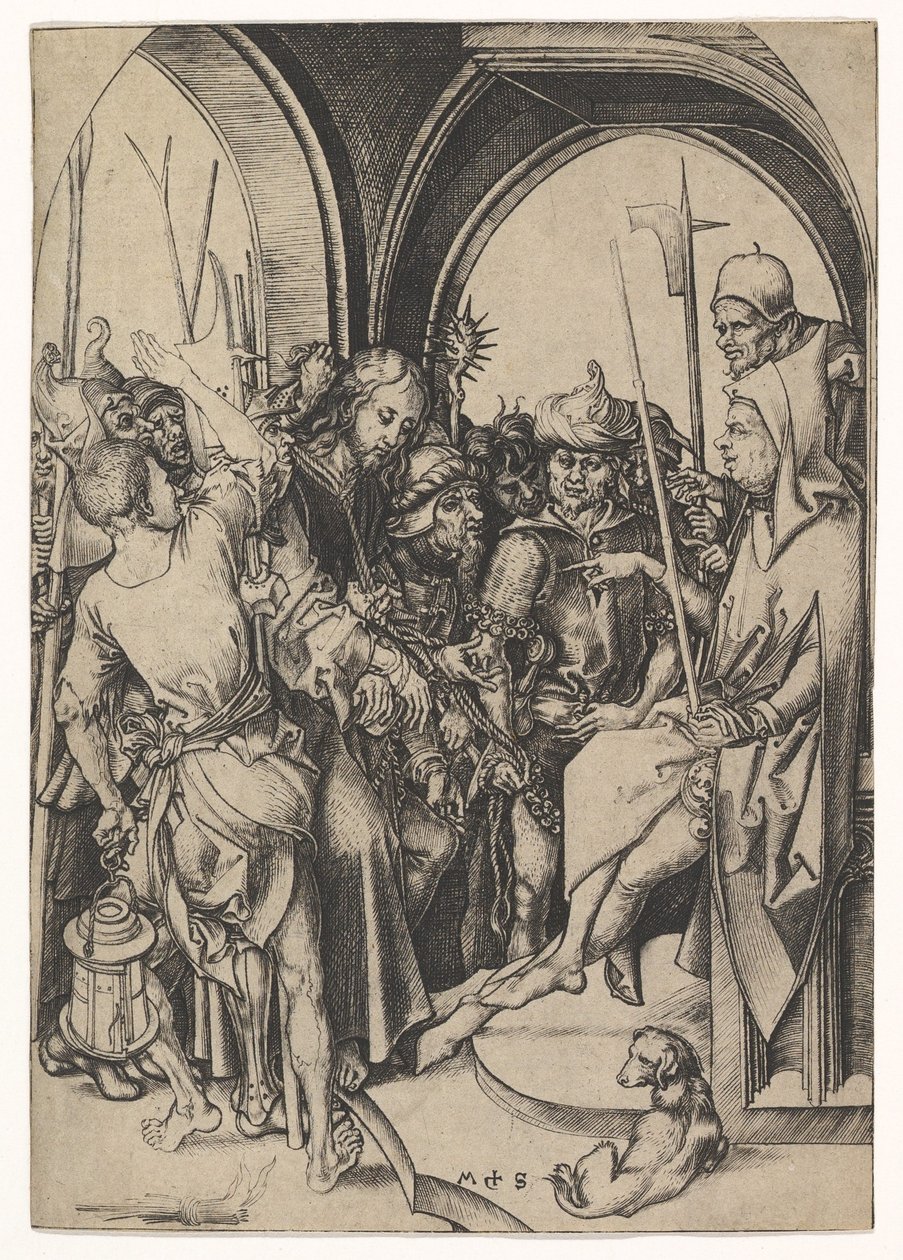Kristus før Annas, ca. 1435-1491. av Martin Schongauer