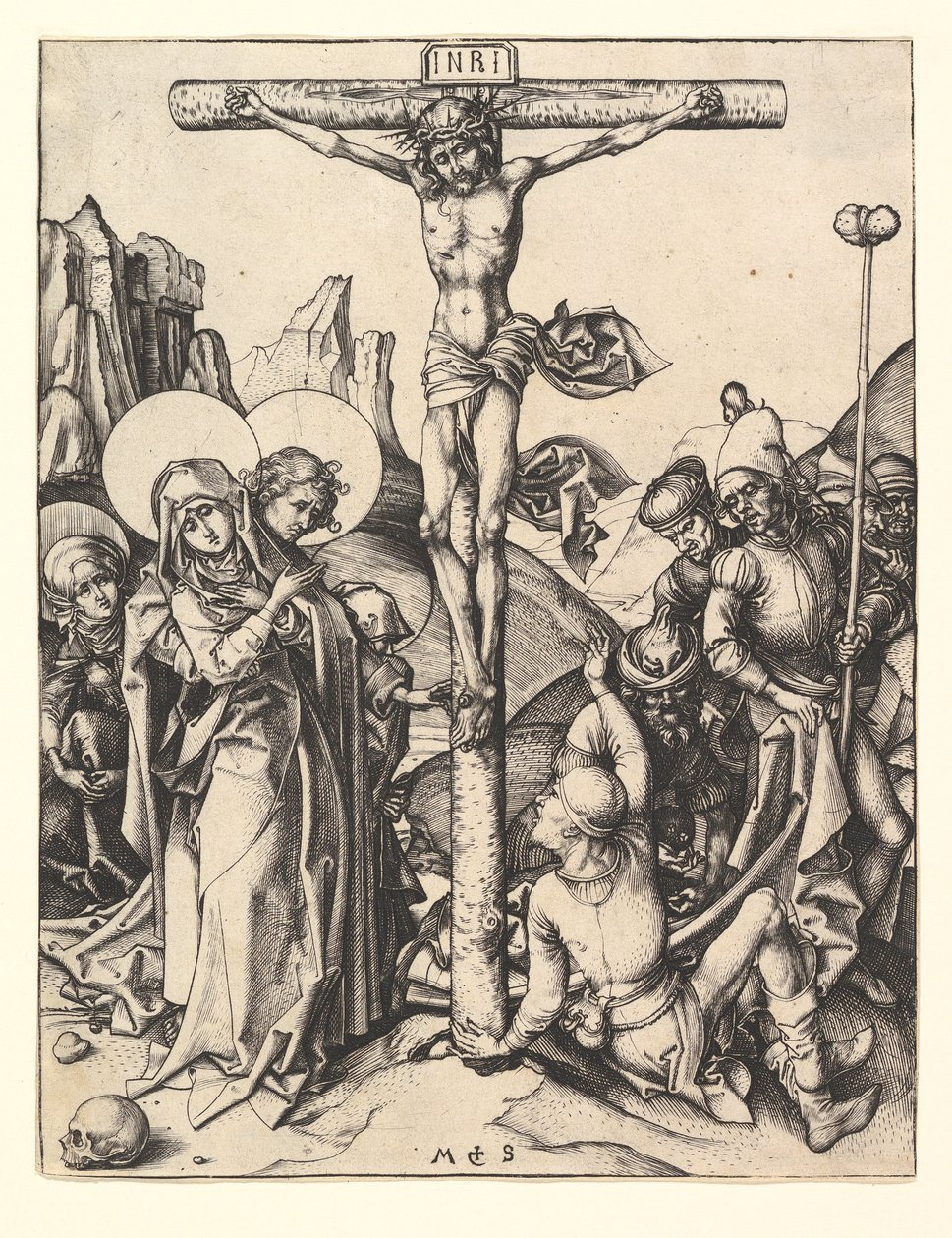 Korsfestelse, ca. 1435-1491. av Martin Schongauer