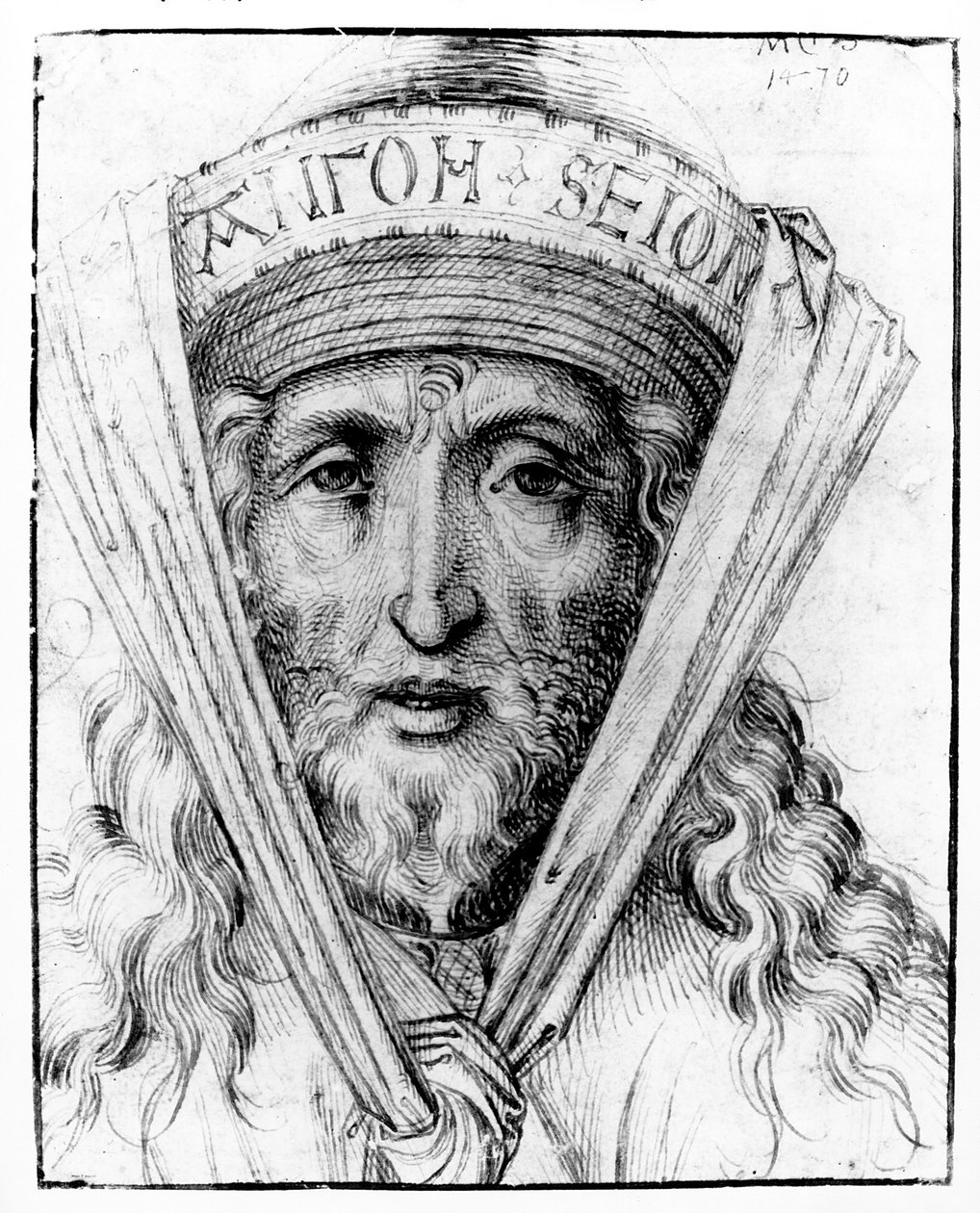 Overhode for en yppersteprest, ca. 1470 av Martin Schongauer