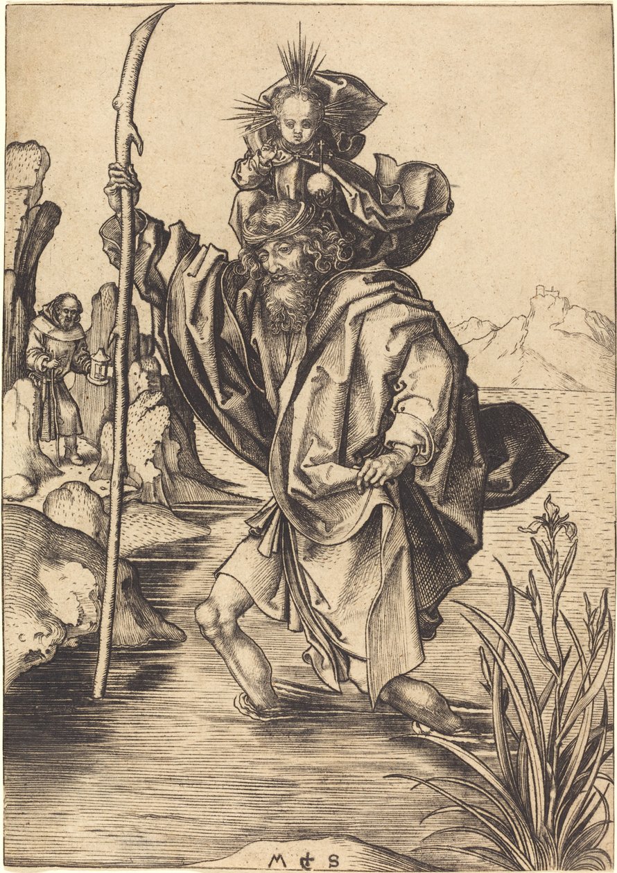 Den hellige Christopher av Martin Schongauer