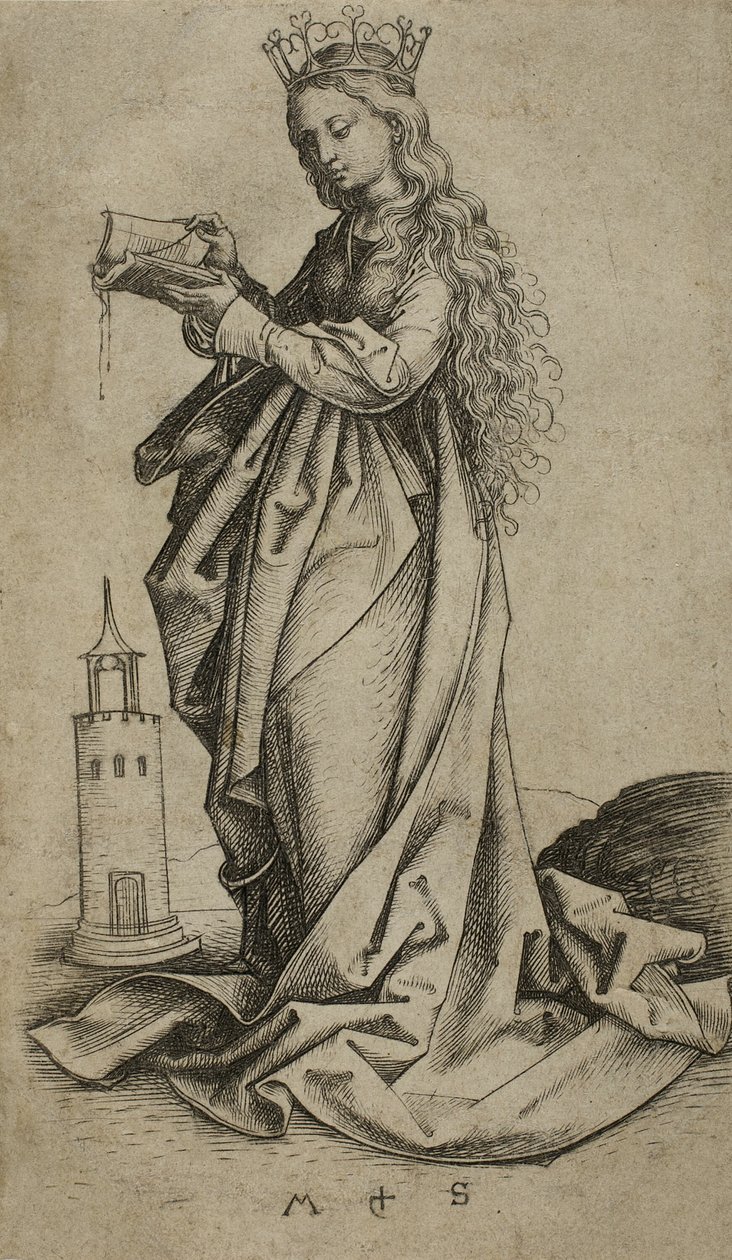 St. Barbara av Martin Schongauer