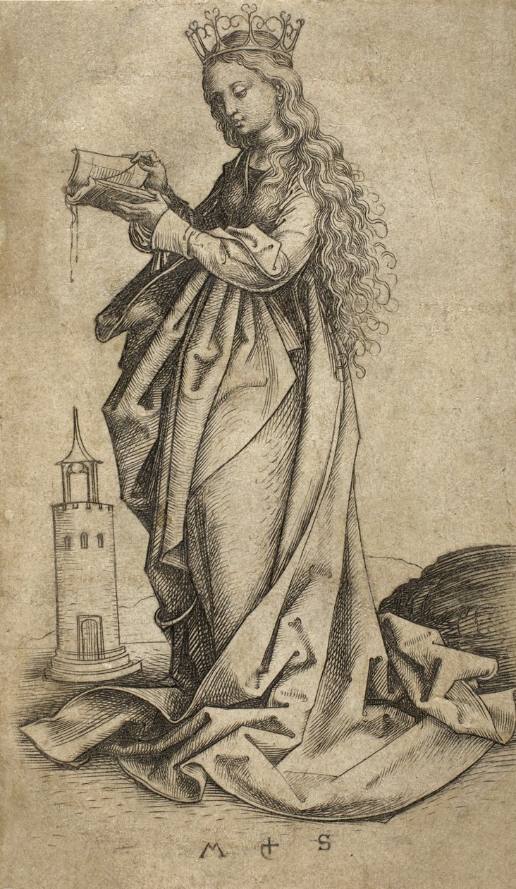 St. Barbara av Martin Schongauer
